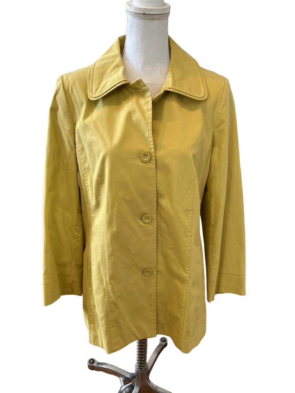 Per Una Short Spring Trench Coat Chartreuse 14